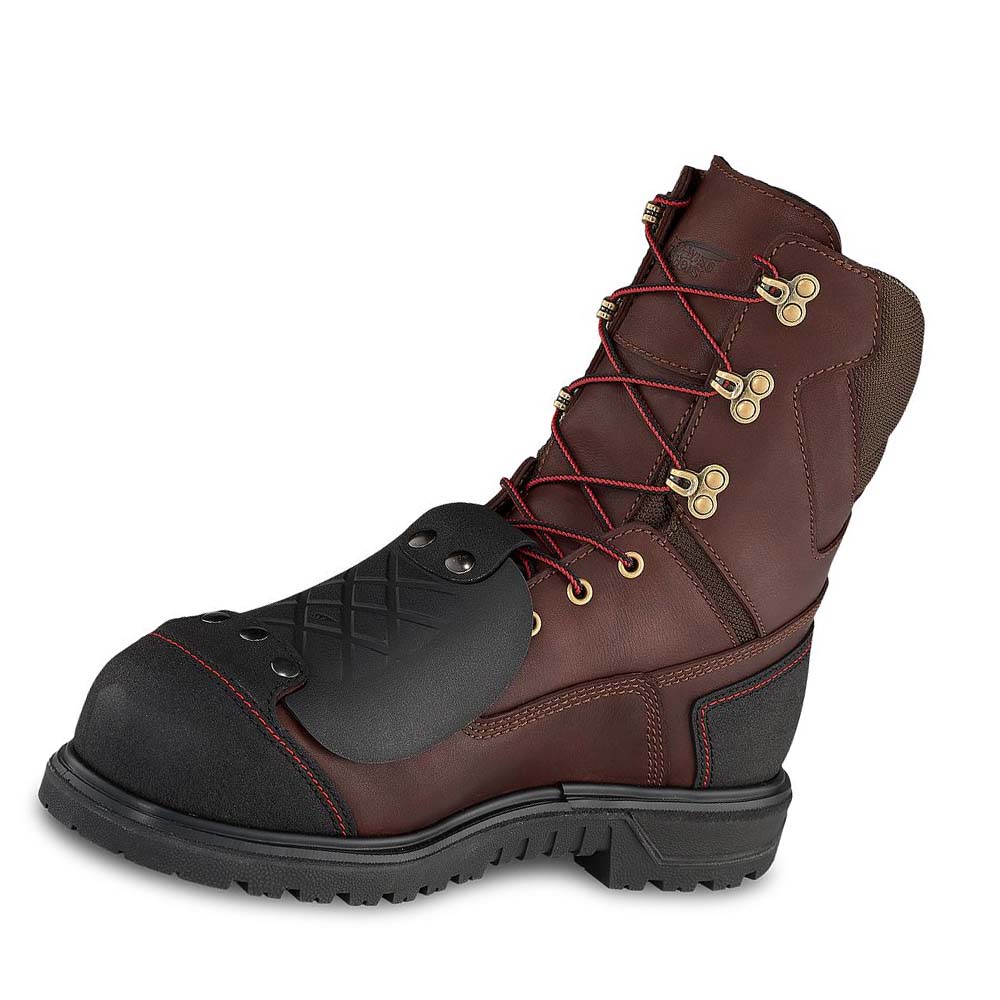 Red Wing Brnr XP 8-inch Safety Toe Metguard Men's Waterproof Boots Burgundy | ZA 396UZG